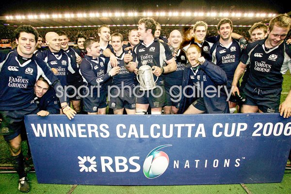 The Scotland team celebrate 