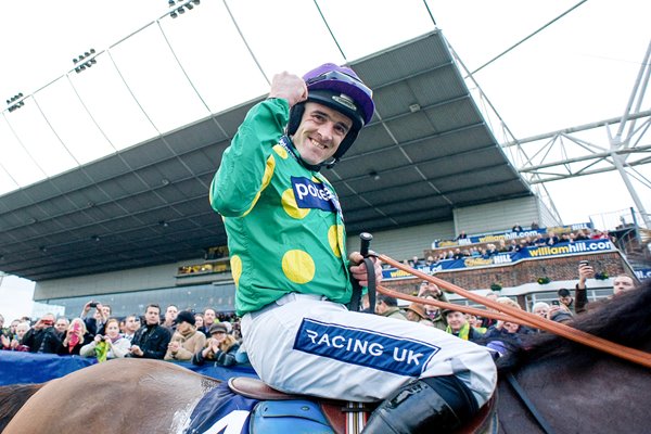 Ruby Walsh celebrates Kauto Star King George win
