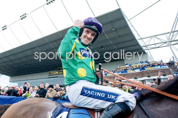 Ruby Walsh celebrates Kauto Star King George win