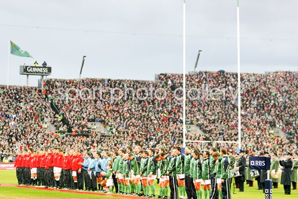 Teams line up at Croke Park