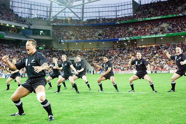 The New Zealand team perform the Haka