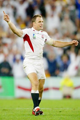 Mike Catt of England celebrates