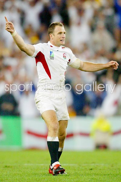 Mike Catt of England celebrates