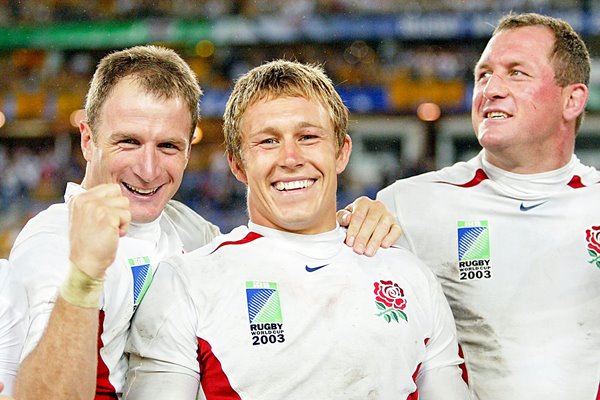 Mike Catt, Jonny Wilkinson  and Richard Hill 