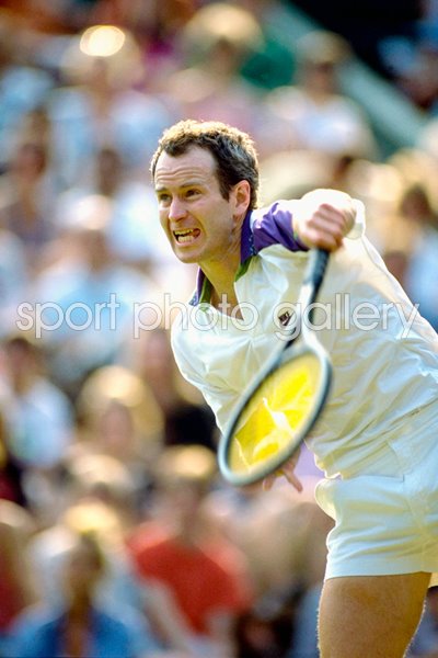 John McEnroe serves Wimbledon 1992