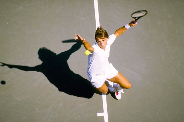 Henri Leconte US Open action 1987