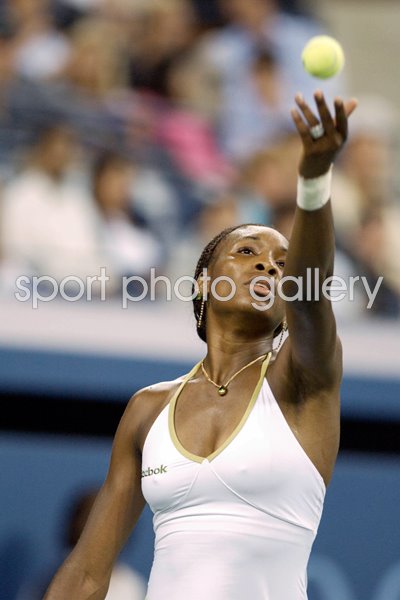 Venus Williams serves US Open