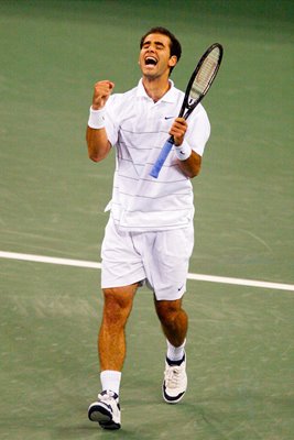 Pete Sampras celebrates  