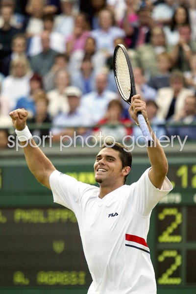 Mark Philippoussis of Australia celebrates  