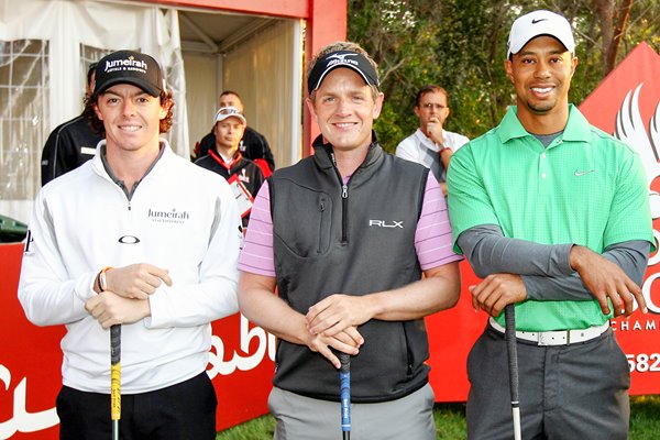 Rory McIlroy, Luke Donald, Tiger Woods Abu Dhabi 2012