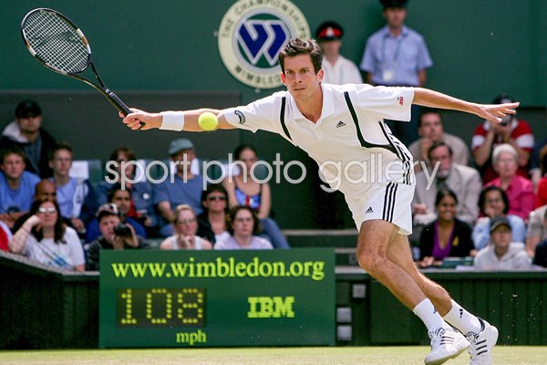 Tim Henman Wimbledon action 2004
