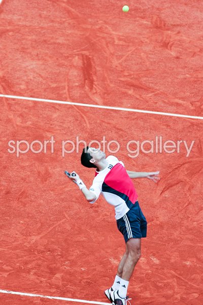 Tim Henman serves 2004 French Open  