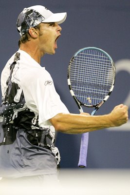 Andy Roddick celebrates US Open