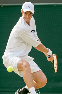 Andy Murray in action Wimbledon 2005