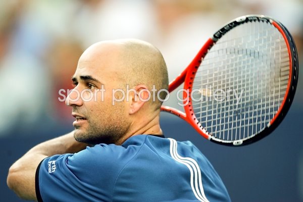 Andre Agassi in action US Open 2005