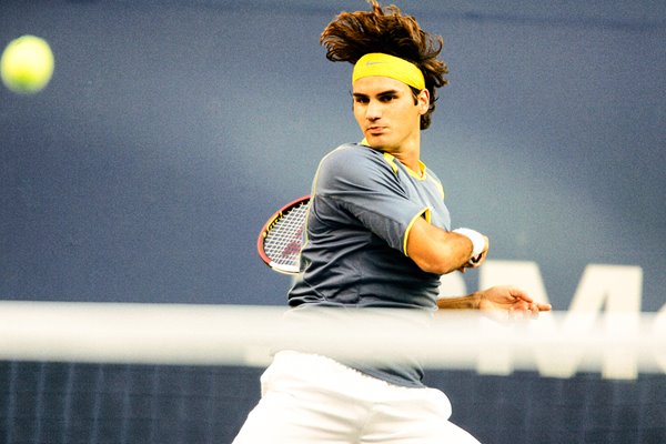 Roger Federer in action US Open 2005