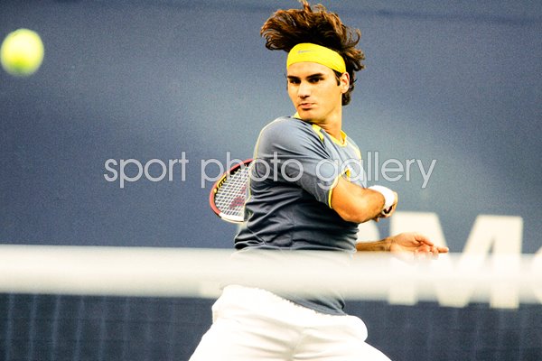Roger Federer in action US Open 2005