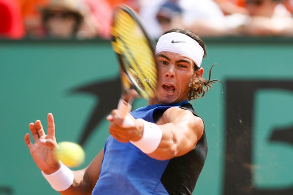 Rafael Nadal of Spain in action 