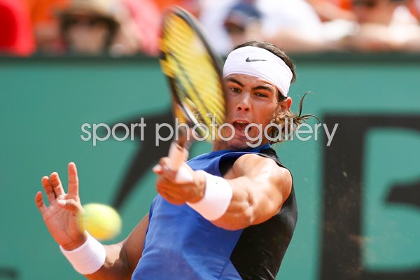 Rafael Nadal of Spain in action 