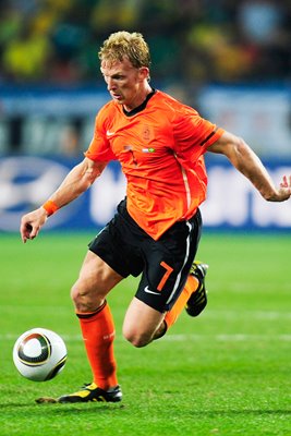 Dirk Kuyt of Holland in action v Brazil