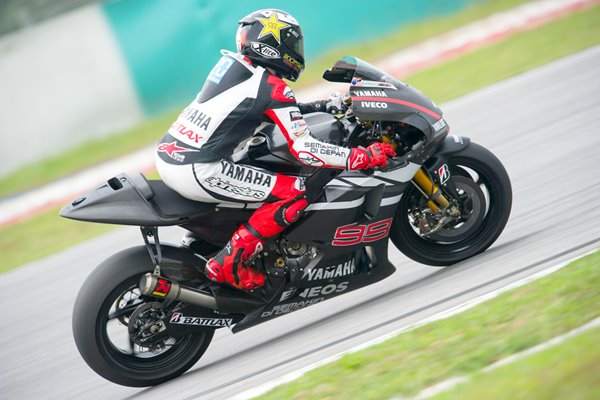 Jorge Lorenzo Rounds a Bend Malaysian GP 2012