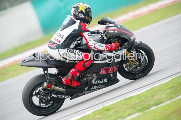 Jorge Lorenzo Rounds a Bend Malaysian GP 2012
