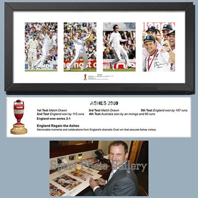 ANDREW STRAUSS SIGNED ASHES MONTAGE - £149.95