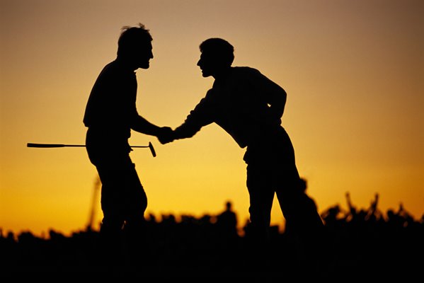 Seve and Olly Sunset Ryder Cup Kiawah Island 1991