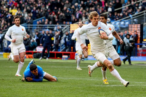 Aurelien Rougerie scores France v Italy 2012