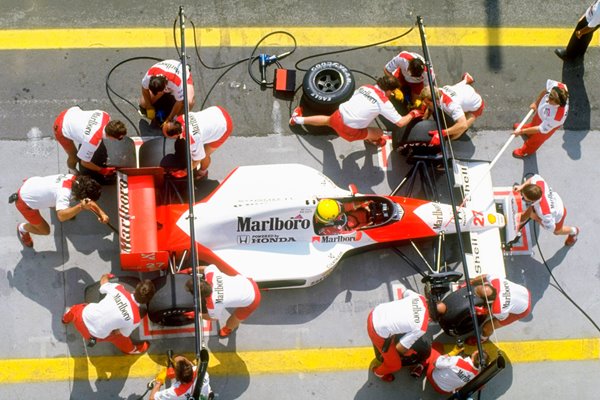 Ayrton Senna McLaren pit stop Hungary GP 1990