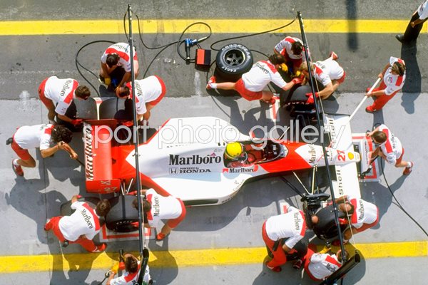 Ayrton Senna McLaren pit stop Hungary GP 1990