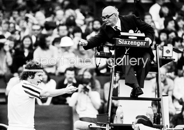 John McEnroe argues Umpire Wimbledon 1980