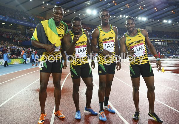 Usain Bolt Jamaica 4x100m Team Commonwealth Games 2014