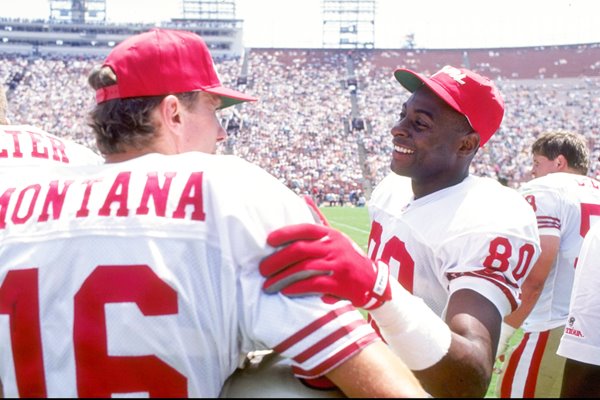 Joe Montana and Jerry Rice San Francisco 49ers 1991