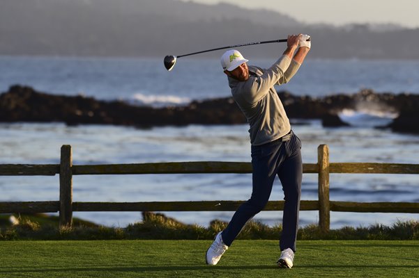 Dustin Johnson 18th Tee Pebble Beach Pro-Am 2017