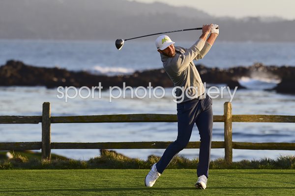 Dustin Johnson 18th Tee Pebble Beach Pro-Am 2017
