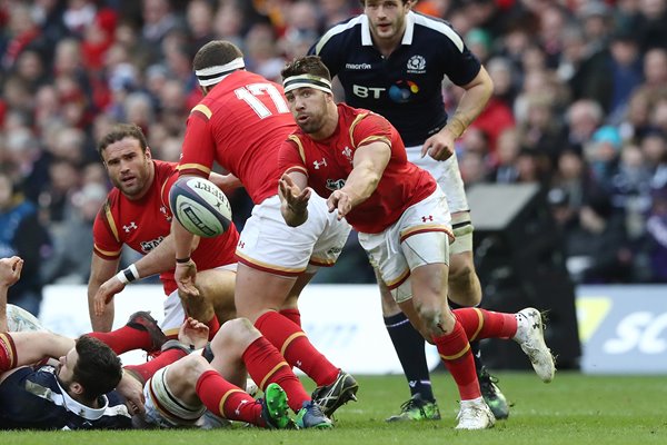 Rhys Webb Wales v Scotland 6 Nations Murrayfield 2017