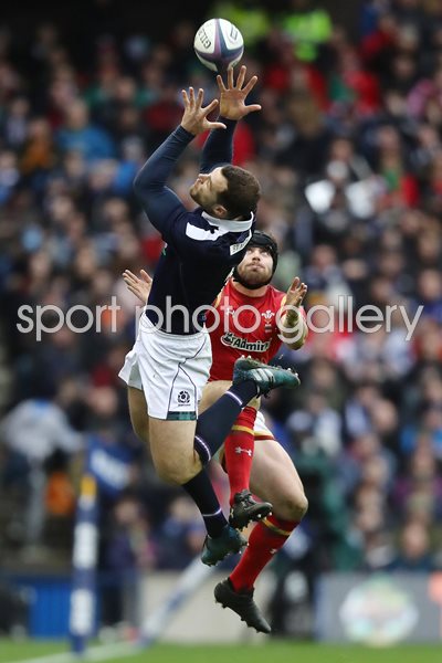 Tim Visser Scotland v Leigh Halfpenny Wales 6 Nations 2017