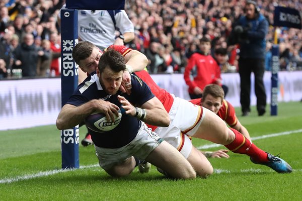 Tommy Seymour Scotland scores v Wales 6 Nations 2017