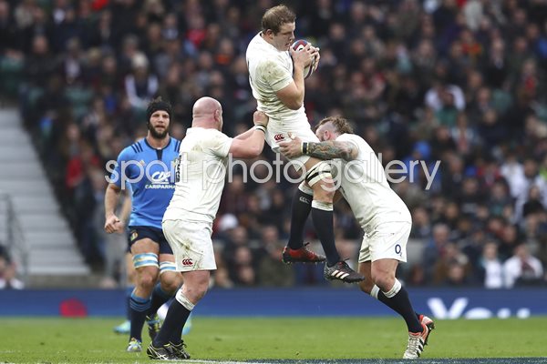 Joe Launchbury England v Italy 6 Nations 2017