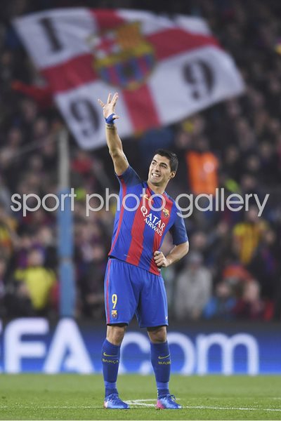 Luis Suarez Barcelona v PSG Champions League 2017