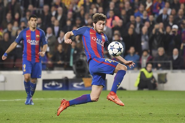 Sergi Roberto Barcelona v PSG Champions League 2017