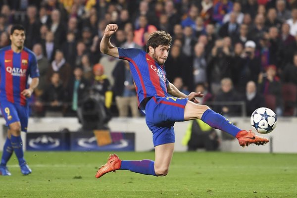 Sergi Roberto Barcelona scores v PSG Champions League 2017