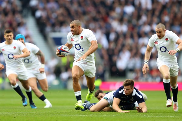 Jonathan Joseph England scores v Scotland 6 Nations 2017