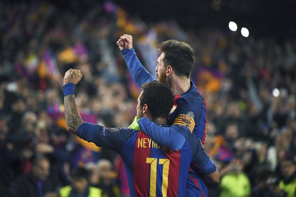 Lionel Messi & Neymar Barcelona v PSG Champions League 2017