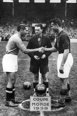 Giuseppe Meazza & Gyorgy Sarosi Italy v Hungary 1938