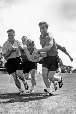 Tom Finney, Maurice Setters & Bobby Charlton England 1958