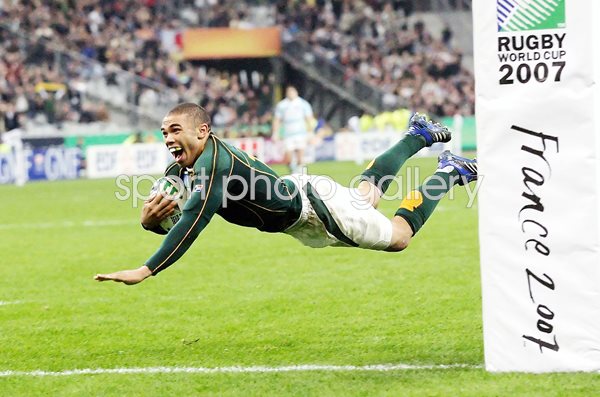 Bryan Habana South Africa scores Rugby World Cup 2007