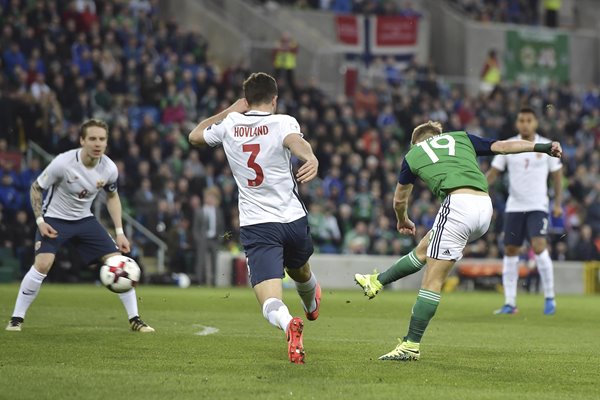 Jamie Ward Northern Ireland scores v Norway