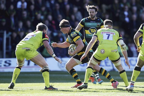 Dylan Hartley Northampton Saints v Leicester Premiership 2017